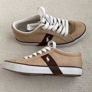 Polo Ralph Lauren Giles Canvas Sneakers Tan/Brown Size 8